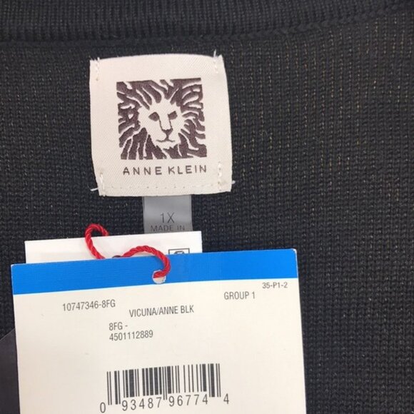 Anne Klein Plus Size Collared Cardigan - Picture 5 of 7